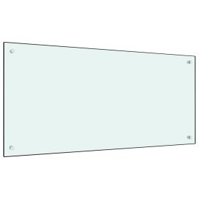 Kitchen Backsplash White 39.4"x19.7" Tempered Glass